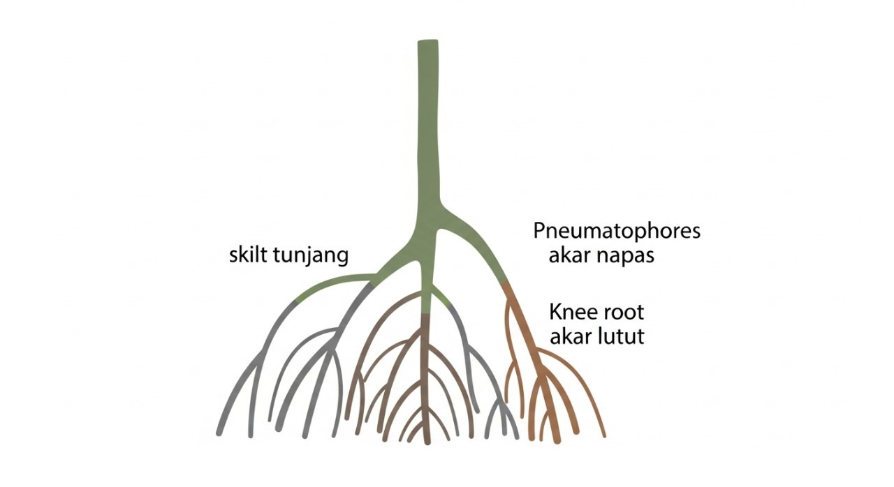 jenis akar pokok bakau