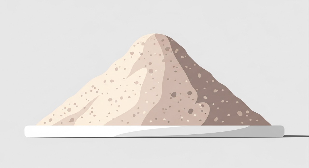 Timbunan tanah debu kering yang bersih dan tidak bercampur dengan sebarang kotoran lain.